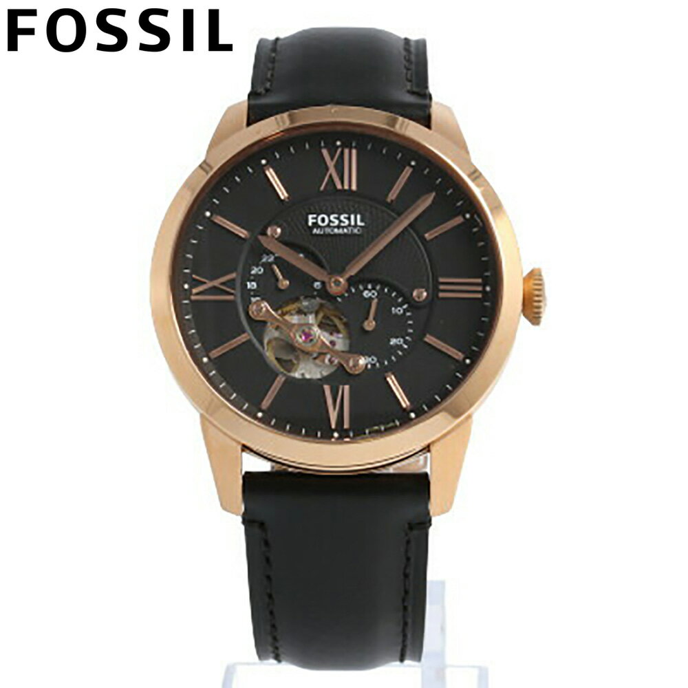 FOSSIL フォッシル腕時計 時計 メンズ 男性 アナログ 機械式 自動巻き オートマティック メカニカル 3針 スモールセコンド TOWNSMAN タウンズマン カジュアル ビジネス 仕事 防水 レザー ブラック ローズゴールド ME3170プレゼント ギフト 1年保証 送料無料