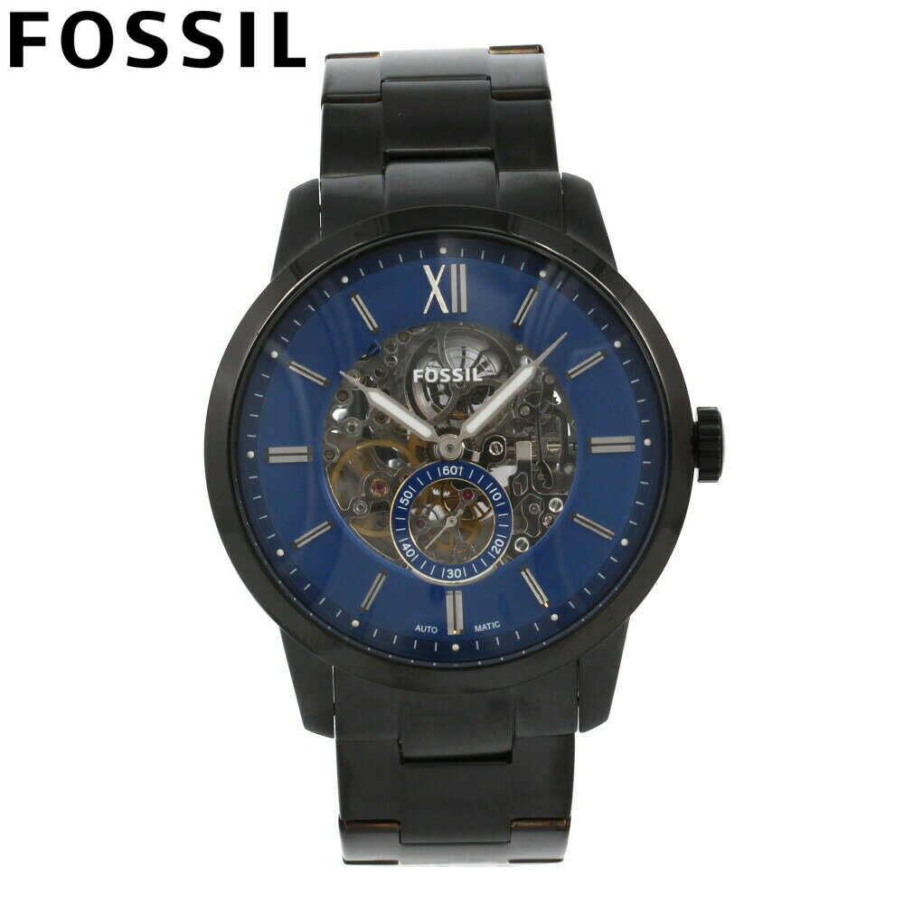 FOSSIL フォッシル 腕時計 時計 メンズ 男性 アナログ 機械式 自動巻き オートマティック メカニカル 3針 スモセコ TOWNSMAN タウンズマン カジュアル ビジネス 仕事 防水 ステンレス ブレス ブラック 黒 ブルー 青 ME3182プレゼント ギフト 1年保証 送料無料