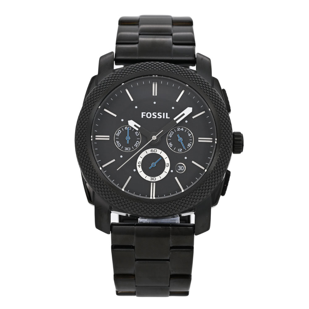 特徴 駆動方式 クオーツ 機能 防水 5気圧防水 サイズ 本体サイズ 縦×横×厚：約53.7×44.6×13mm 重さ 約175g バンドサイズ 最小〜最大：約13〜19cm 素材 風防素材 ミネラルガラス ケース素材 ステンレス ケースカラー ブラック ベゼルカラー ブラック 文字盤カラー ブラック バンド素材 ステンレス バンドカラー ブラック 備考 マニュアル 日本語・英語(全5カ国語) 商品ケース フォッシル製ボックス 保証書 弊社1年保証 備考 仕入情報 弊社輸入商品(新品並行輸入)Fossilは1984年に始まった、アメリカのウォッチとライフスタイルプロダクトのブランドです。 オーセンティックなヴィンテージクラシックデザインをルーツに、古くから続くベストなものを現代にアップデートしながら、 ハイクオリティなウォッチ、バッグ、レザーグッズを生み出しています。 ミッドセンチュリーのクリーンなかたちをモダンに仕上げたルックがFossilの代表的デザインです。 ポータビリティを備えた流線型デザインが特徴のバッグ、フレッシュな色調と素材感を用いたウォッチ、タイムレスなアクセサリーなど、旅心をくすぐる商品が揃います。