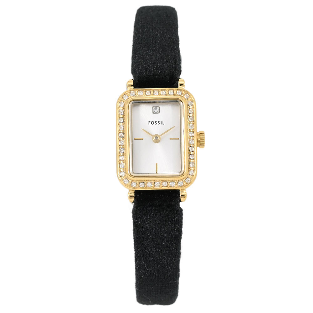 Rakuten - 【SSクーポン配布中】FOSSIL フォッシル ES5437 アナログ クオーツ Raquel Mini 二針 ブラック ベルベット レディース腕時計 プレゼント ギフト 1年保証 送料無料