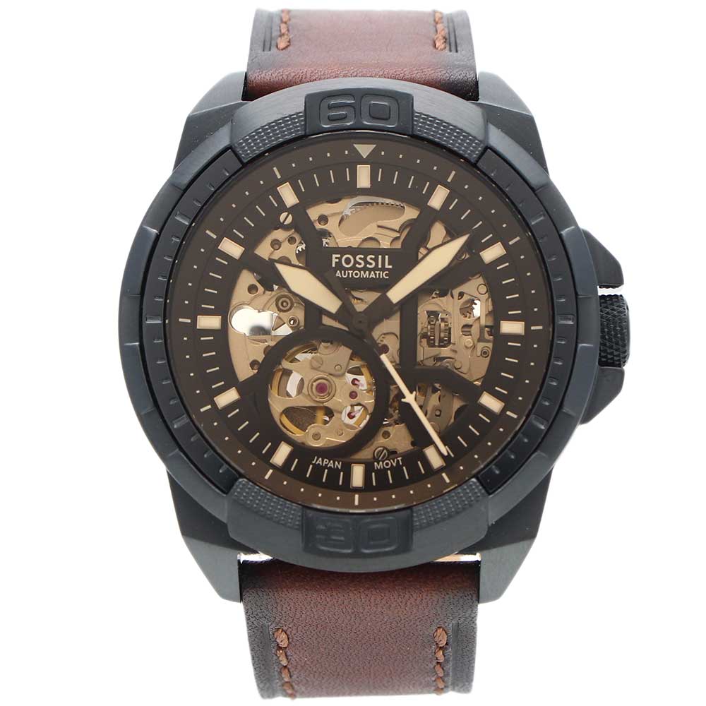 Rakuten - FOSSIL フォッシル ME3218 アナログ 自動巻き BRONSON ブラック メンズ腕時計 プレゼント ギフト 1年保証 送料無料