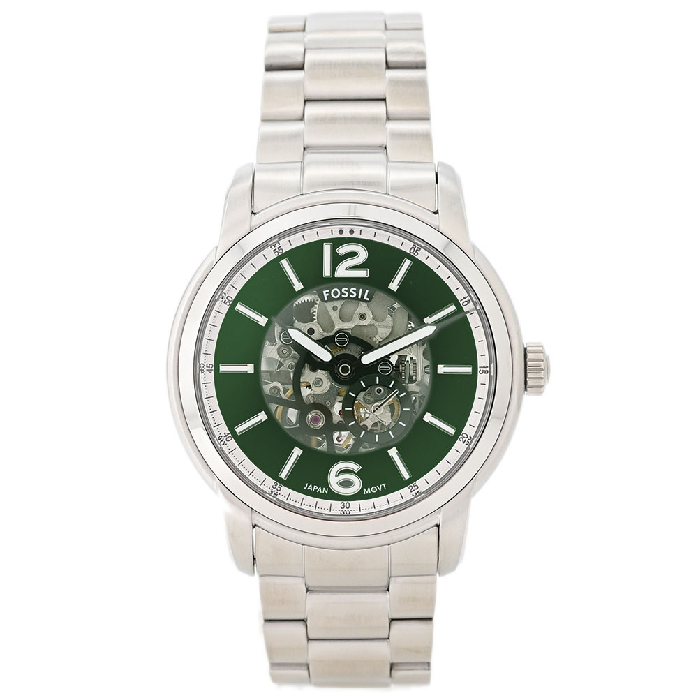 Rakuten - FOSSIL フォッシル ME3262 アナログ 自動巻き HERITAGE　グリーン メンズ腕時計 プレゼント ギフト 1年保証 送料無料