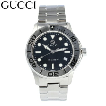 GUCCI / グッチ YA126277 I DIVER ダイバー 腕時計 メンズ 45mm ブラック シルバー ステンレス アナログ クオーツ 【あす楽対応_東海】