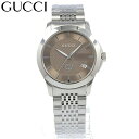 エントリー&3,000円以上お買い上げでポイント3倍！4/1 23:59まで GUCCI / グッチ G-TIMELESS Gタイムレス YA1264107 I 腕時計 メンズ 38mm ブラウンダイヤル シルバー ステンレスベルト その1