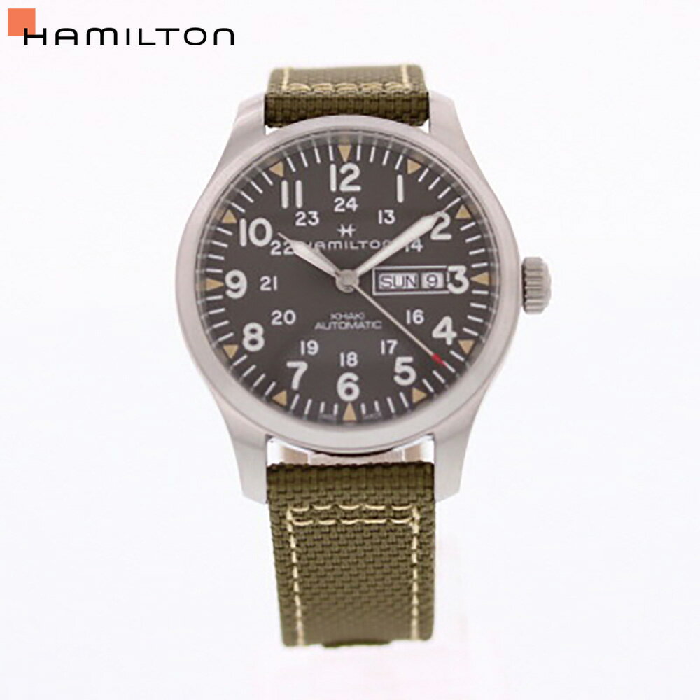 【訳あり】【アウトレット】HAMILTON ハミルトン Khaki Field Day Date カーキ フィールド デイデイト腕時計 時計 自動巻き メンズ キャンバス レザー グリーン ミリタリー H70535081プレゼント ギフト 1年保証 送料無料 父の日