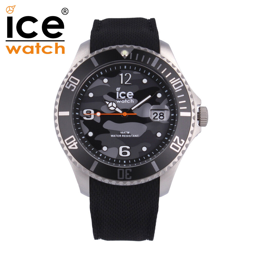 SSで使える10%OFFクポーン配布中！ICEWATCH アイスウォッチ ICE steel アイス スティール腕時計 時計 メンズ クオーツ 3針 ラバー ブラック シルバー グレー カモフラ 迷彩 017328プレゼント ギフト 1年保証 送料無料