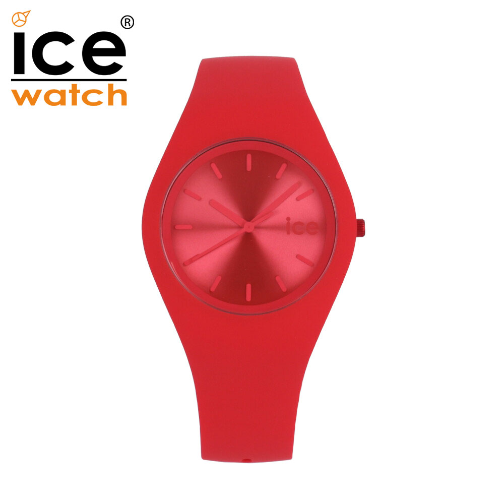 期間限定でポイント2倍！ICEWATCH アイスウォッチ ICE colour アイス カラー スパイシー ミディアム腕時計 時計 防水 ユニセックス メンズ レディース クオーツ アナログ 3針 ラバー レッド 017912プレゼント ギフト 1年保証 送料無料