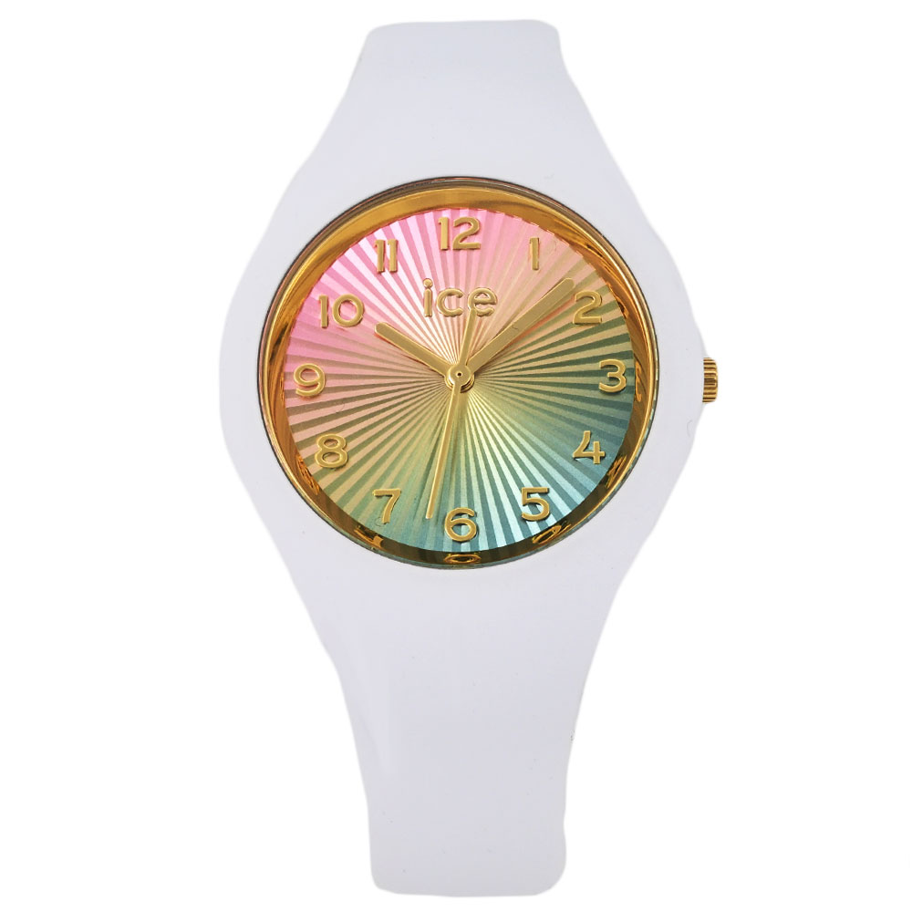 樂天商城 - ICE WATCH アイスウォッチ 025249 アナログ クオーツ ICE champagne　ホワイトレインボー ユニセックス腕時計 プレゼント ギフト 1年保証 送料無料