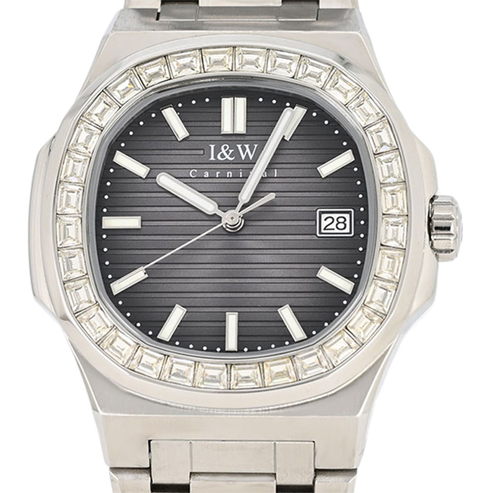 I＆W Carnival アイアンドダブリューカーニバル IW721DA-7 グレーアナログ 自動巻き メンズ腕時計 プレゼント ギフト 1年保証 送料無料