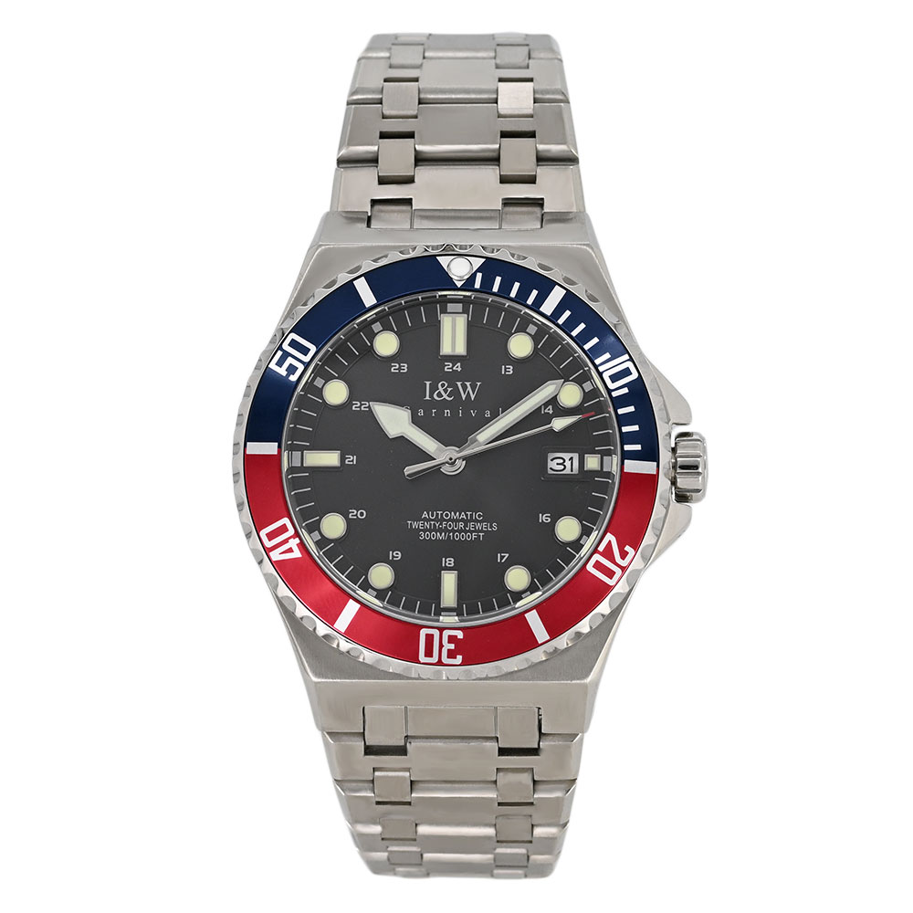 樂天商城 - I＆W Carnival アイアンドダブリューカーニバル IW726BLRD-2 ブラックアナログ 自動巻き メンズ腕時計 プレゼント ギフト 1年保証 送料無料