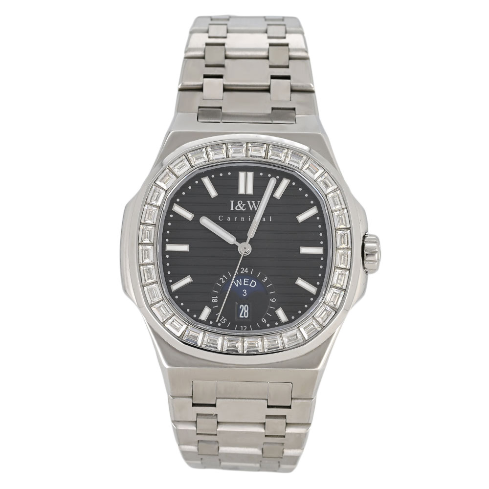 樂天商城 - I＆W Carnival アイアンドダブリューカーニバル IW735DA-2 ブラックアナログ 自動巻き メンズ腕時計 プレゼント ギフト 1年保証 送料無料