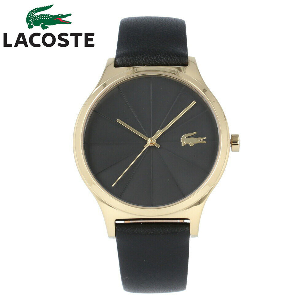 LACOSTE / ラコステ 2001041 腕時計 レディース ブラック ゴールド レザー 革 アナログ クオーツLACOSTE / ラコステ 2001041 腕時計 レディース ブラック ゴールド レザー 革 アナログ クオーツ