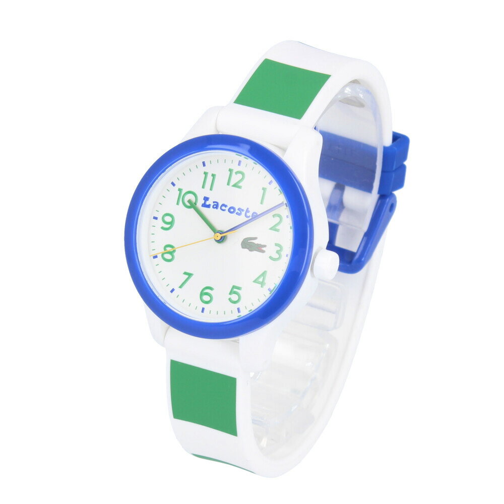 SSで使える5%OFFクーポン配布中！LACOSTE ラコステ Kids キッズ腕時計 時計 ユニセックス メンズ レディース クオーツ アナログ 3針 プラスチック シリコン ラバー ホワイト グリーン ブルー 2030033プレゼント ギフト 1年保証 送料無料