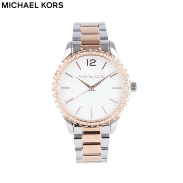 期間限定でポイント2倍！MICHAEL KORS マイケルコース腕時計 時計 レディース クオーツ アナログ 3針 ステンレス メタル コンビベルト ツートン シルバー ピンクゴールド シェル ホワイト mk6849プレゼント ギフト 1年保証 送料無料