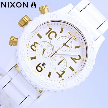 NIXON ニクソン THE 42-20 CHRONO フォーティトゥートゥエンティ クロノ A0371035腕時計 時計 メンズ 樹脂 ステンレス ホワイト ゴールド カジュアル 防水プレゼント ギフト 1年保証 送料無料