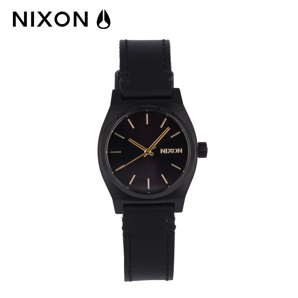 NIXON ニクソン MEDIUM TIME TELLER LEATHER腕時計 時計 レディース 防水 クオーツ アナログ 3針 ステンレス レザー ブラック ゴールド A1172001プレゼント ギフト 1年保証 送料無料