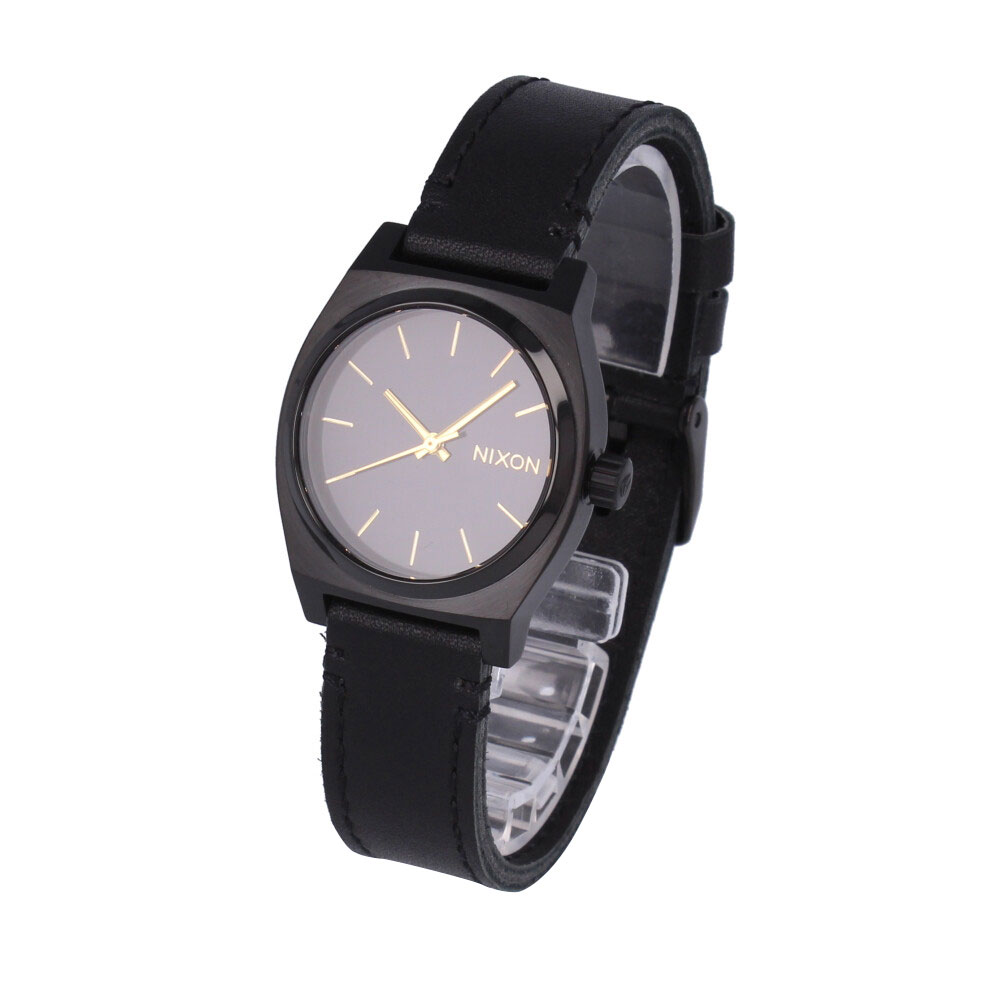 NIXON ニクソン MEDIUM TIME TELLER LEATHER腕時計 時計 レディース 防水 クオーツ アナログ 3針 ステンレス レザー ブラック ゴールド A1172001プレゼント ギフト 1年保証 送料無料