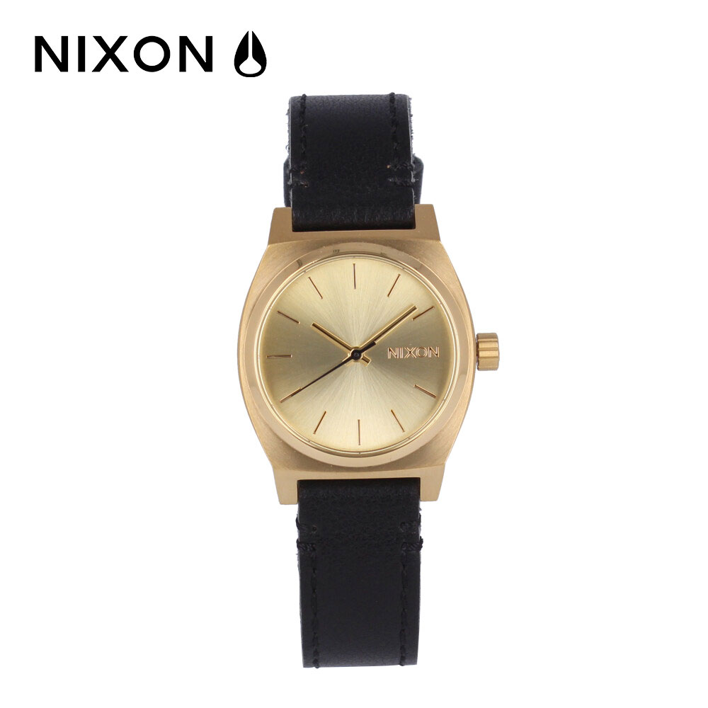 NIXON ニクソン MEDIUM TIME TELLER LEATHER腕時計 時計 レディース 防水 クオーツ アナログ 3針 ステンレス レザー ブラック ゴールド A1172513プレゼント ギフト 1年保証 送料無料