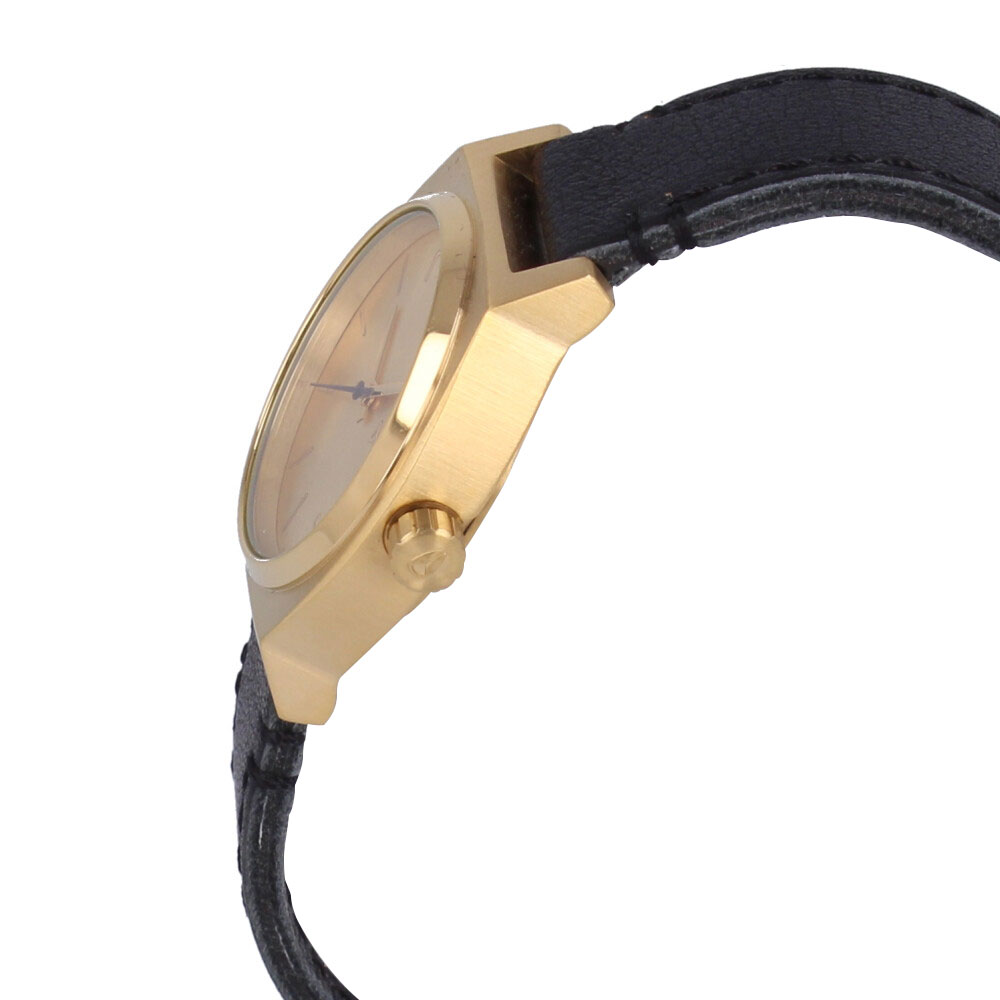 NIXON ニクソン MEDIUM TIME TELLER LEATHER腕時計 時計 レディース 防水 クオーツ アナログ 3針 ステンレス レザー ブラック ゴールド A1172513プレゼント ギフト 1年保証 送料無料