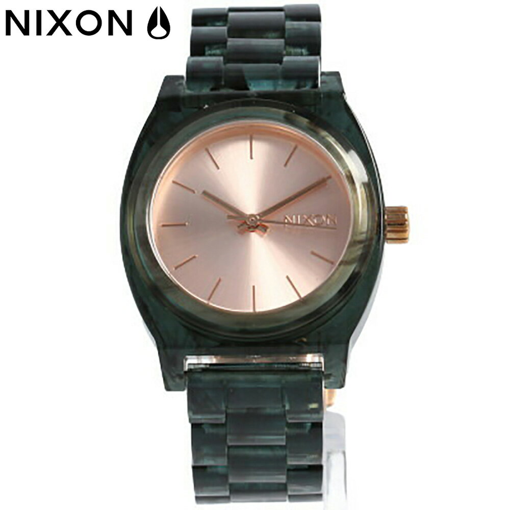NIXON ニクソン MEDIUM TIME TELLER ACETATE ミディアム タイムテラー アセート A12142930腕時計 時計 レディース アセテート グリーン ゴールド カジュアルプレゼント ギフト 1年保証 送料無料