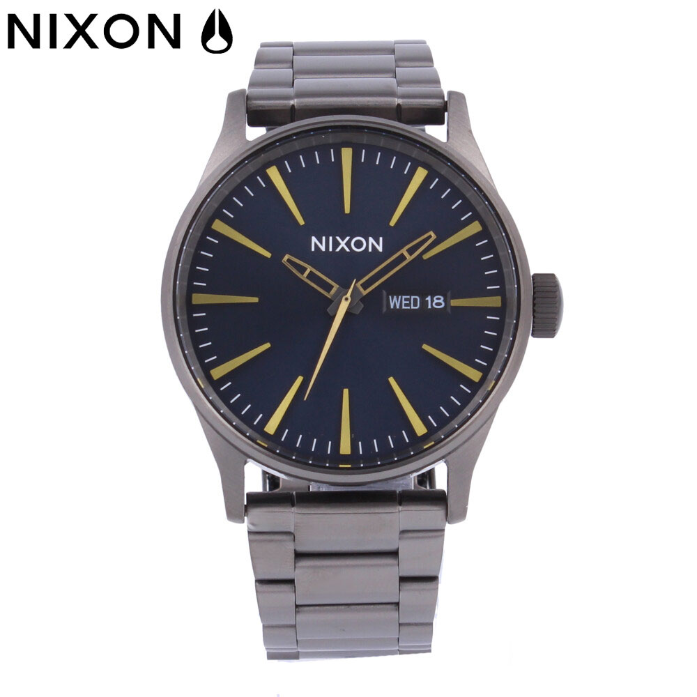 NIXON ニクソン Sentry SS セントリー腕時計 時計 メンズ クオーツ メタル ガンメタ グレー ネイビー A3562983プレゼント ギフト 1年保証 送料無料