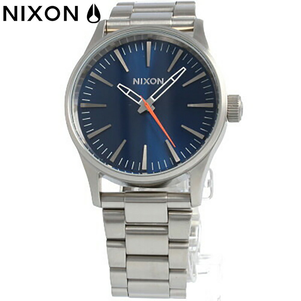 NIXON ニクソン THE SENTRY セントリー A4501258腕時計 時計 メンズ メタル ステンレス シルバー ネイビー ブルー カジュアル クオーツプレゼント ギフト 1年保証 送料無料