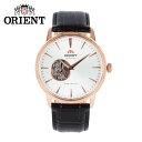 ORIENT オリエント オープンハート腕時計 時計 メンズ メカニカル オートマチック 自動巻き アナログ 3針 ステンレス レザー ダークブラウン ピンクゴールド シルバー AG02002Wプレゼント ギフト 1年保証 送料無料 母の日