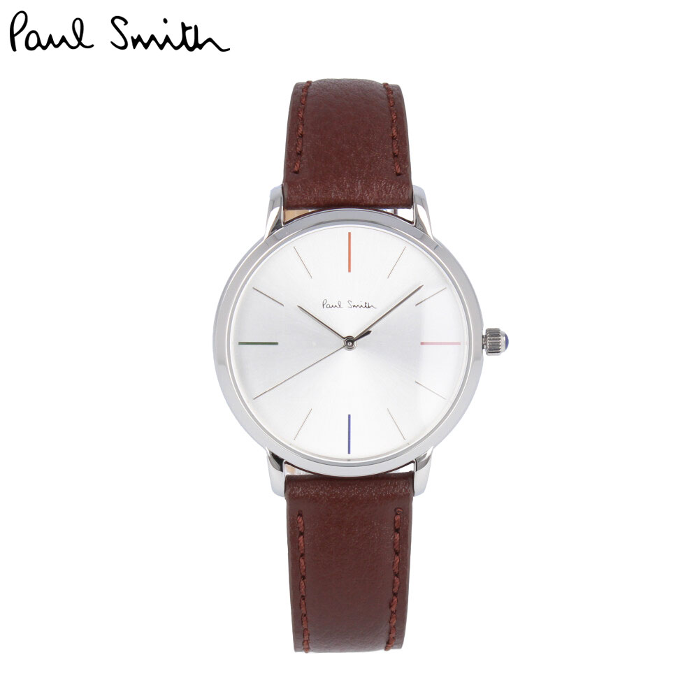 【大処分】 PAUL SMITH ポールスミス腕時計 時計 メンズ クオーツ アナログ 3針 レザー ステンレス ブラウン シルバー P10100プレゼント ギフト 1年保証 送料無料
