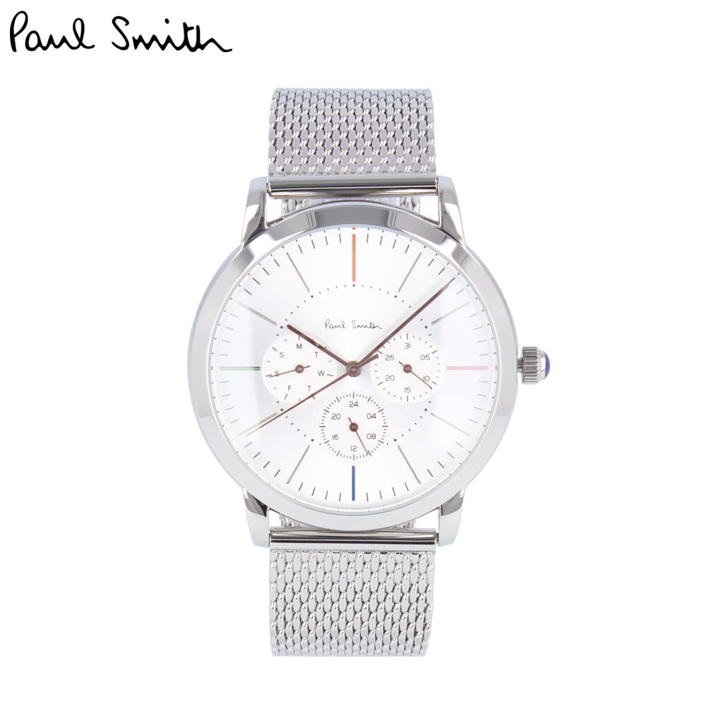 【大処分】 PAUL SMITH ポールスミス腕時計 時計 メンズ クオーツ アナログ 3針 ステンレス メッシュ シルバー P10111プレゼント ギフト 1年保証 送料無料