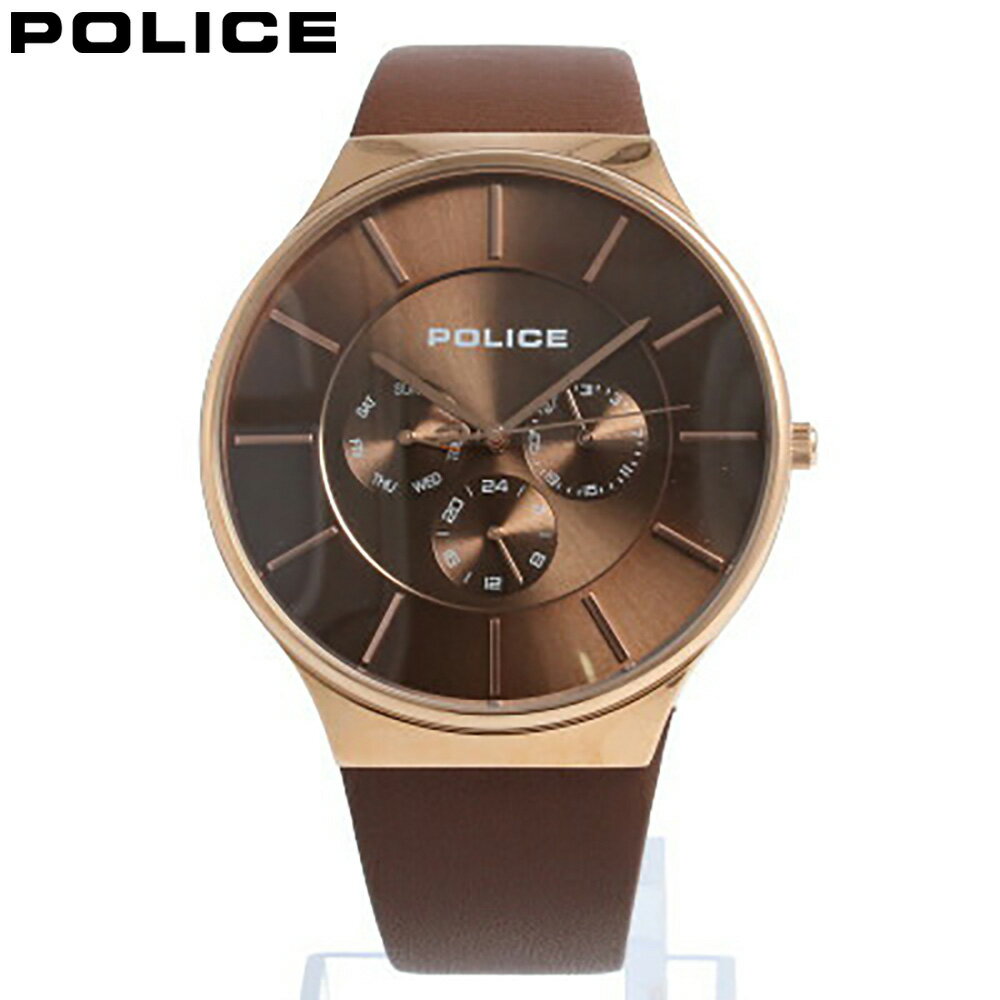 POLICE / ポリス PL.15044JSR/12 Seattle シアトル 腕時計 メンズ ブラウン レザー ピンクゴールド マルチファンクション 【あす楽対応_東海】