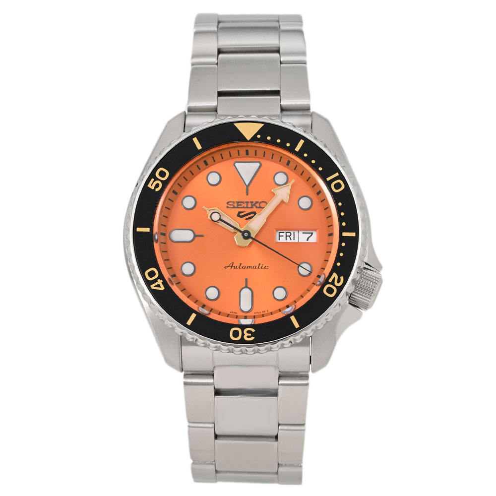 SEIKO セイコー SEIKO5 SPORTS セイコーファイブ スポーツ 腕時計 メンズ アナログ 自動巻き オートマティック デイ デイト カジュアル アウトドア 防水 メタル オレンジ 新ロゴ 定番 SRPD59K
