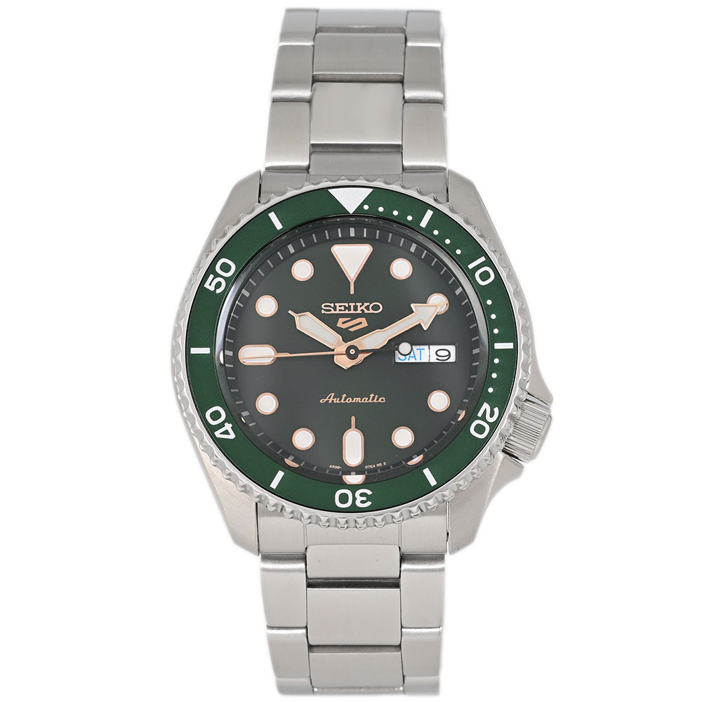 樂天商城 - SEIKO セイコー SEIKO5 SPORTS セイコーファイブ スポーツ 腕時計 メンズ アナログ 自動巻き オートマティック デイ デイト カジュアル アウトドア 防水 メタル グリーン 緑 新ロゴ 定番 SRPD63K1