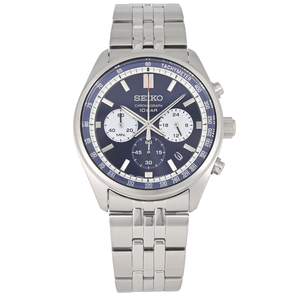 SEIKO セイコー CHRONOGRAPH腕時計 時計 メンズ 防水 クオーツ アナログ クロノグラフ ステンレス メタル シルバー ネイビー ホワイト SSB427P1プレゼント ギフト 1年保証 送料無料