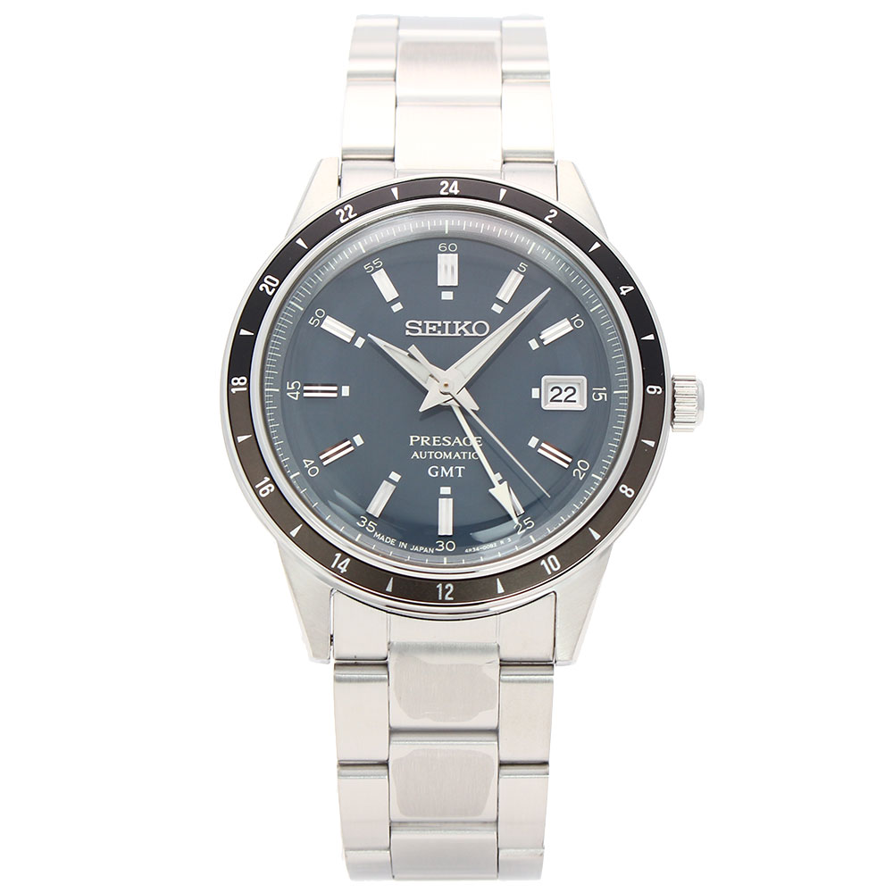 PRESAGE プレザージュ SEIKO セイコー Style60's GMT腕時計 メンズ メカニカル オートマチック 自動巻き アナログ 3針 ステンレス メタル シルバー ブルーグレー ブラック SSK009J1