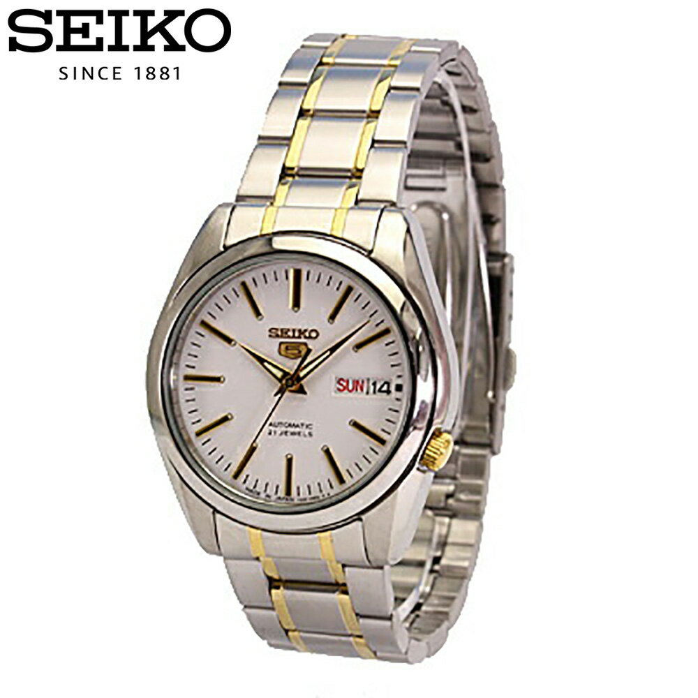 セイコーファイブ 腕時計（メンズ） SEIKO セイコー SEIKO5 セイコーファイブ 腕時計 時計 メンズ アナログ 自動巻き オートマティック 日本製 デイデイト ビジネス 仕事 就活 防水 ステンレス メタル ブレス ホワイト 白 シルバー 銀 SNKL47J プレゼント ギフト 1年保証 送料無料 父の日
