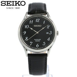 SEIKO セイコー ネオクラシック 腕時計 時計 メンズ アナログ クオーツ 3針 シンプル ビジネス 仕事 就活 防水 サファイア レザー 革 ブラック 黒 シルバー 銀 SGEH77P プレゼント ギフト 1年保証 送料無料