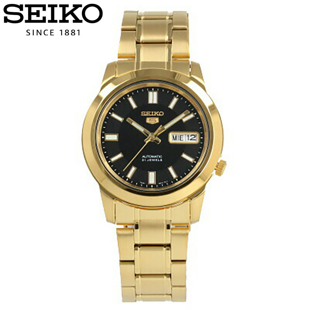 SEIKO 5 / セイコー ファイブ SNKK22K 自動巻き オートマチック 腕時計 メンズ ゴールド ブラック ステンレス オートマ 21石