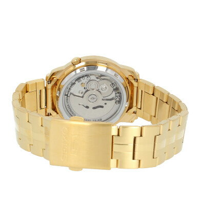 SEIKO セイコー SEIKO5 セイコーファイブ 腕時計 時計 メンズ アナログ 自動巻き オートマティック カジュアル 防水 ステンレス メタル ブレス ゴールド 金 シルバー 銀 シースルーバック 裏スケ ルミブライト 夜光 SNKK84K プレゼント ギフト 1年保証 送料無料