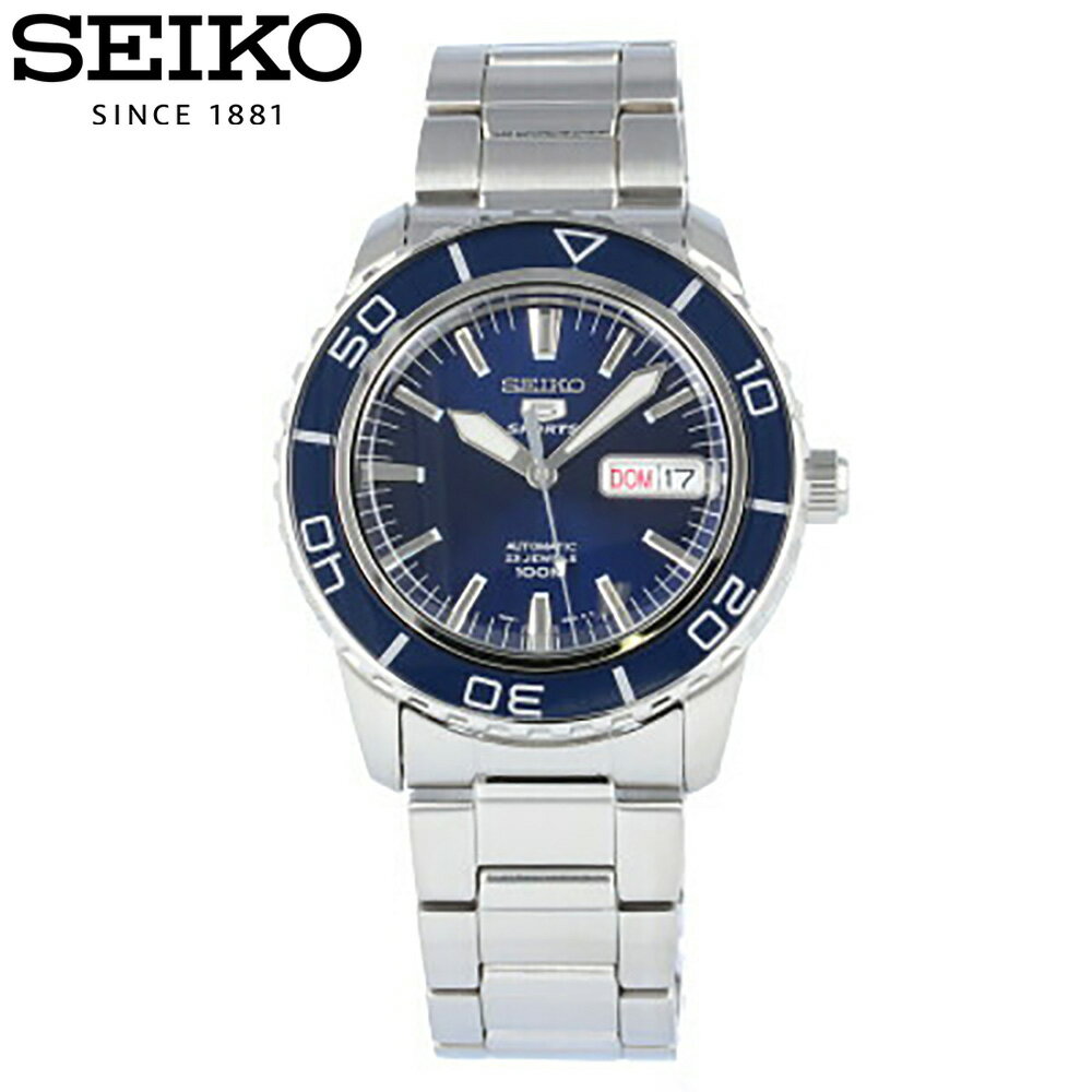 SEIKO 5 / セイコー ファイブ SNZH53K 自動巻き オートマチック 腕時計 メンズ スポーツ シルバー ステンレス オートマ 23石 スケルトンバック 逆回転防止ベゼル