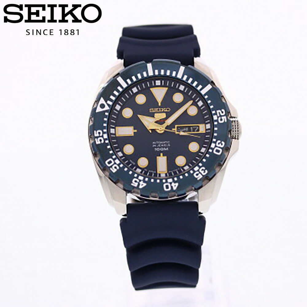 SEIKO セイコー SEIKO5 SPORTS セイコーファイブ スポーツ 腕時計 時計 メンズ アナログ 自動巻き オートマティック 日本製 モンスター カジュアル アウトドア 防水 ラバー ゴム ブラック 黒 ブルー 青 銅 SRP605J2 プレゼント ギフト 1年保証 送料無料