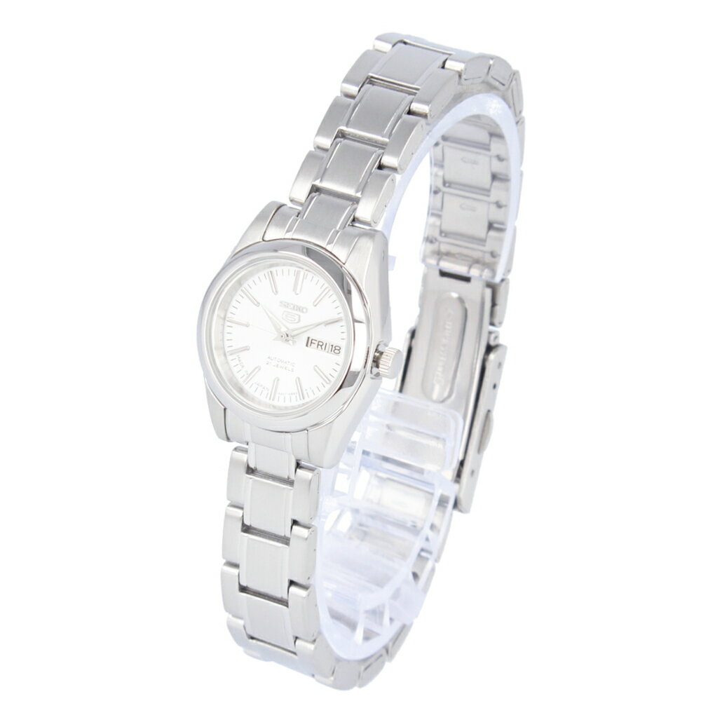 SEIKO セイコー SEIKO5 セイコーファイブ 腕時計 時計 レディース アナログ 自動巻き オートマティック 日本製 デイデイト ステンレス メタル シルバー ホワイト SYMK13Jプレゼント ギフト 1年保証 送料無料