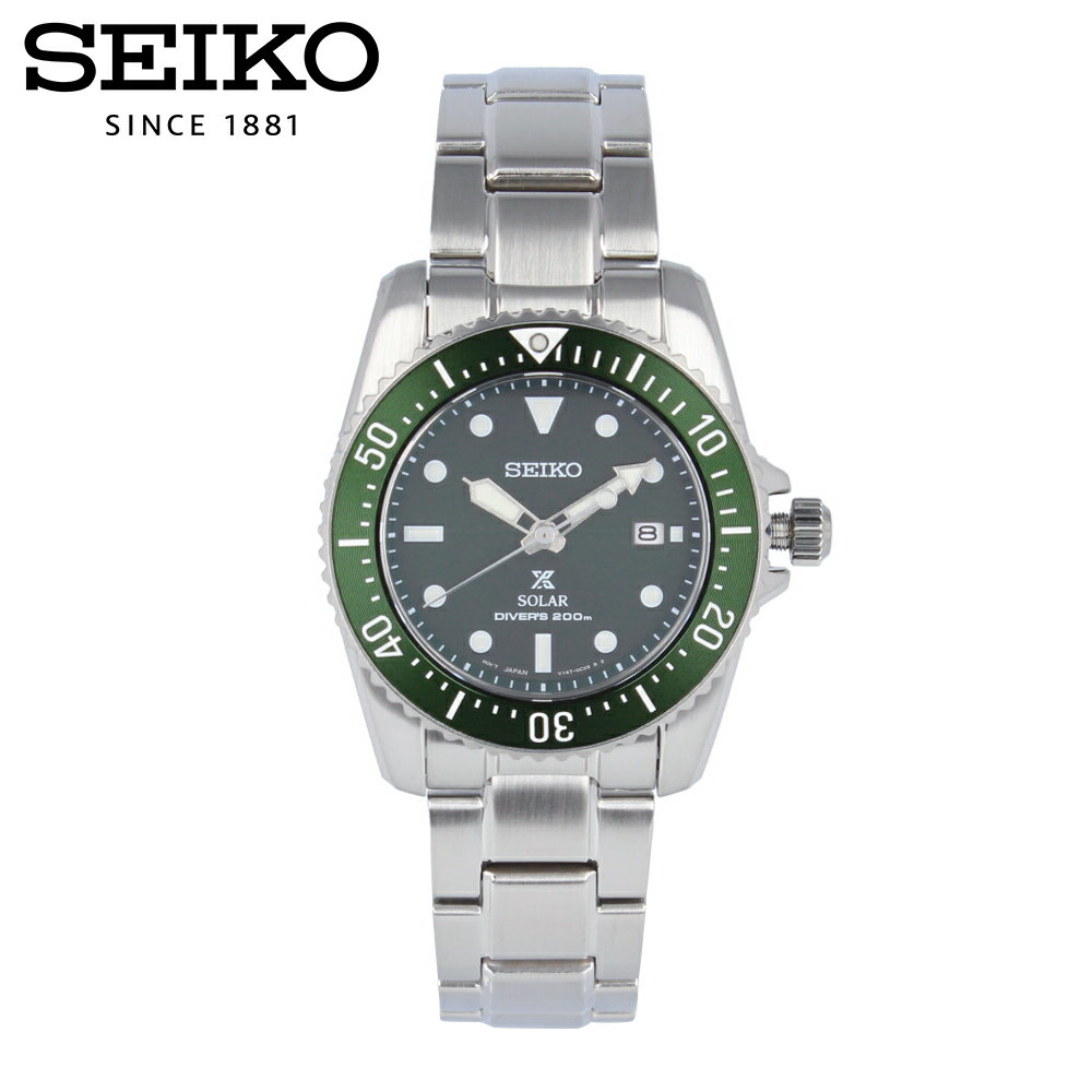 PROSPEX プロスペックス SEIKO セイコー腕時計 時計 メンズ 防水 ソーラー DIVER'S 200m ダイバーズ200m 200m潜水 アナログ 3針 ステンレス メタル シルバー グリーン SNE583Pプレゼント ギフト 1年保証 送料無料