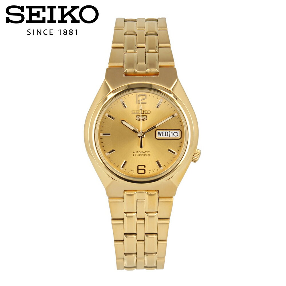 SEIKO5 セイコーファイブ 21 Jewels腕時計 時計 メンズ オートマチック メカニカル 自動巻き アナログ 3針 ステンレス メタル ゴールド SNKL64Kプレゼント ギフト 1年保証 送料無料