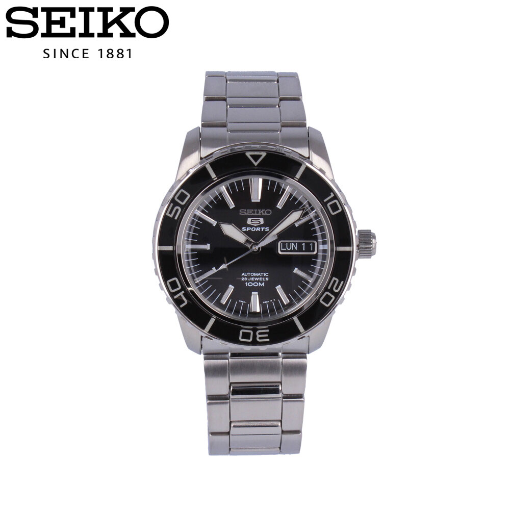 SEIKO5 Sports セイコーファイブ スポーツ腕時計 時計 メンズ 防水 オートマチック メカニカル 自動巻き アナログ 3針 ステンレス メタル シルバー ブラック SNZH55Kプレゼント ギフト 1年保証 送料無料