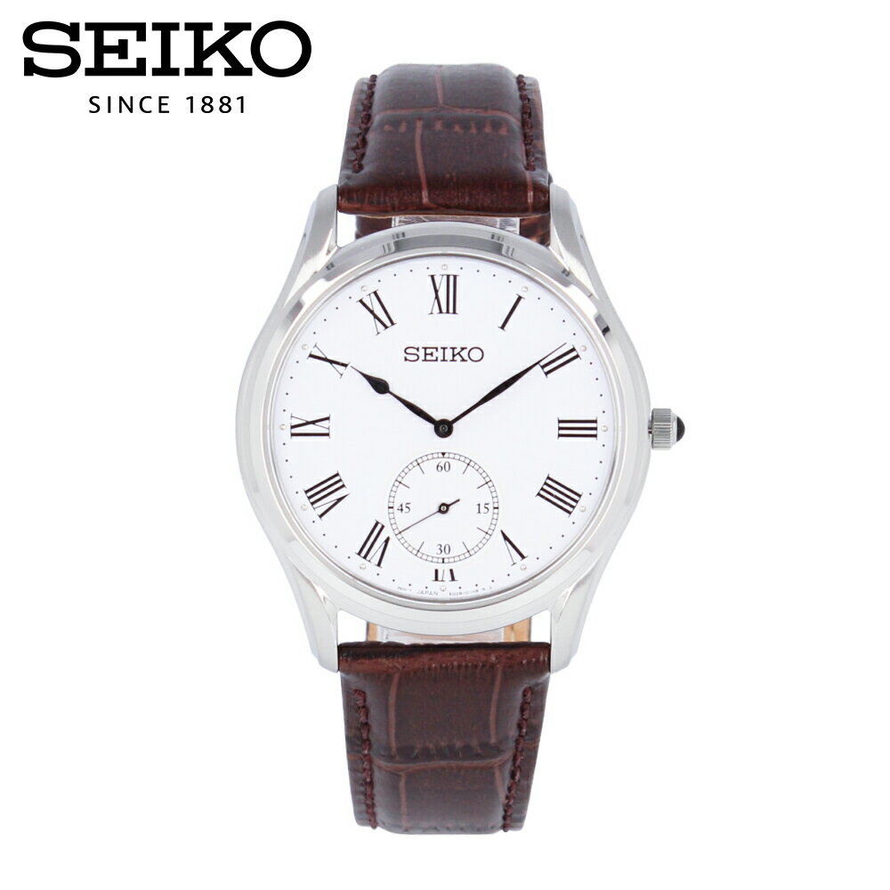 SEIKO セイコー腕時計 時計 メンズ 防水 クオーツ アナログ スモールセコンド ステンレス レザー ブラウン シルバー ホワイト SRK049Pプレゼント ギフト 1年保証 送料無料