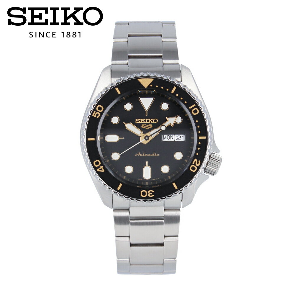 SEIKO5 セイコーファイブ SPORTS スポーツ腕時計 時計 メンズ 防水 オートマチック メカニカル 自動巻き アナログ 3針 ステンレス メタル シルバー ブラック SRPD57Kプレゼント ギフト 1年保証 送料無料