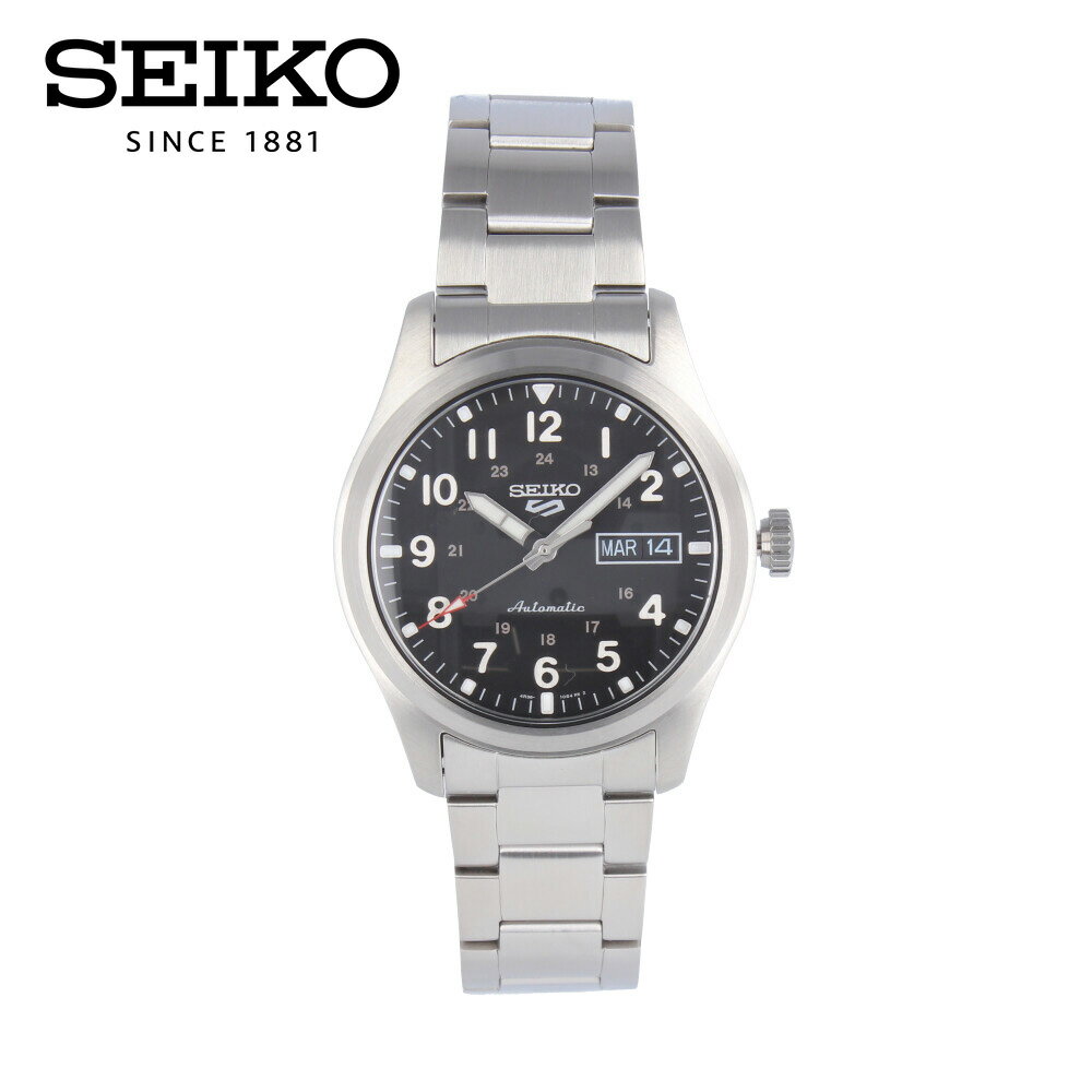SEIKO5 セイコーファイブ スポーツ腕時計 時計 メンズ 防水 オートマチック メカニカル 自動巻き アナログ 3針 ステンレス メタル シルバー ブラック SRPG27Kプレゼント ギフト 1年保証 送料無料 父の日