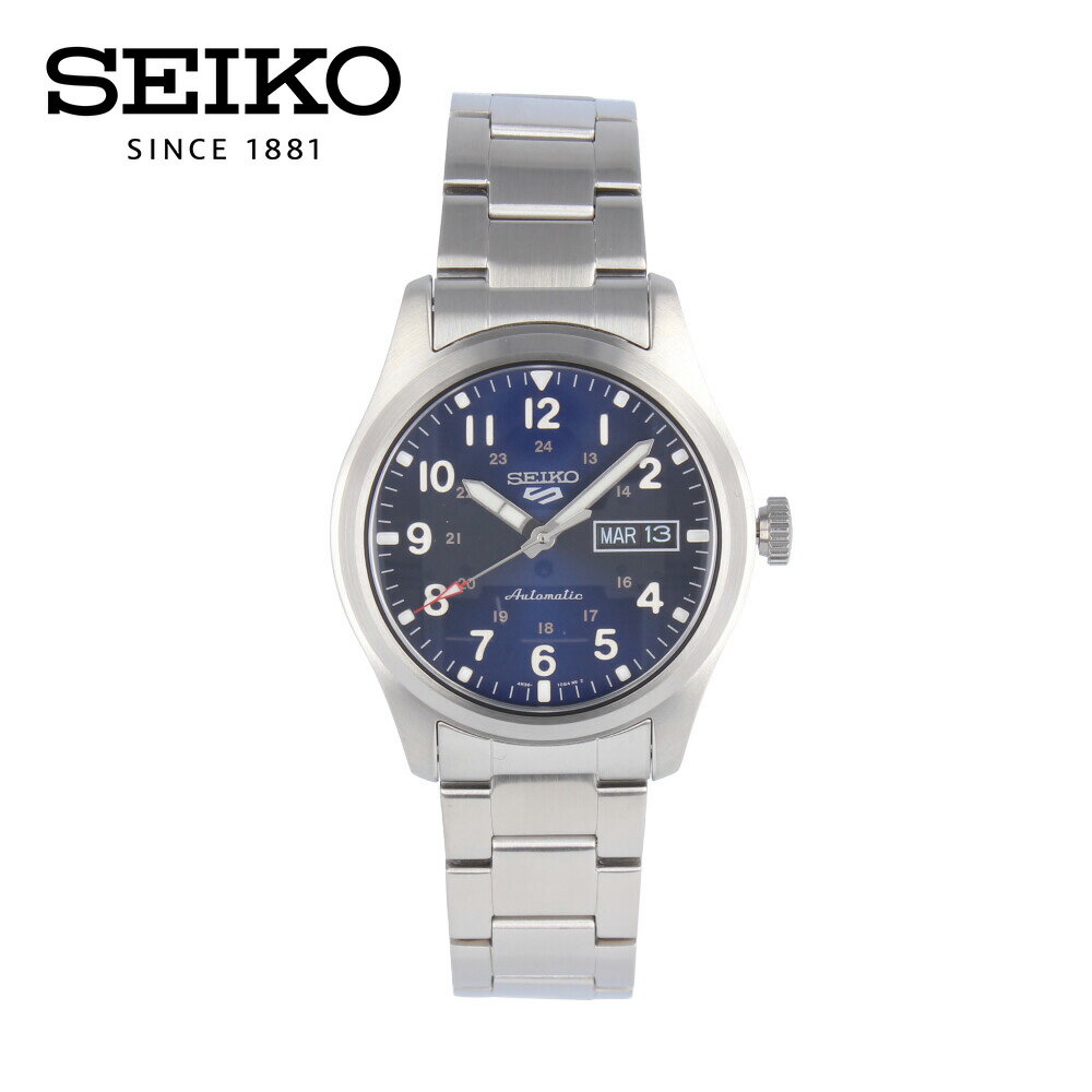 SEIKO5 セイコーファイブ スポーツ腕時計 時計 メンズ 防水 オートマチック メカニカル 自動巻き アナログ 3針 ステンレス メタル シルバー ネイビー SRPG29Kプレゼント ギフト 1年保証 送料無料 父の日