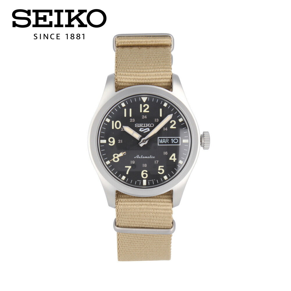 SEIKO5 セイコーファイブ スポーツ腕時計 時計 メンズ 防水 オートマチック メカニカル 自動巻き アナログ 3針 ステンレス ナイロン ベージュ シルバー ブラック SRPG35Kプレゼント ギフト 1年保証 送料無料 父の日