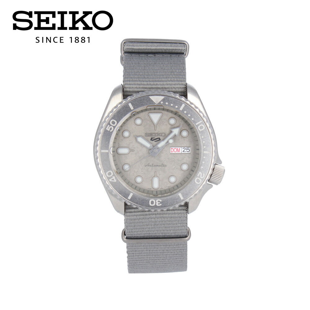 SEIKO5 セイコーファイブ スポーツ腕時計 時計 メンズ 防水 オートマチック メカニカル 自動巻き アナログ 3針 ステンレス ナイロン シルバー グレー ベージュ SRPG61Kプレゼント ギフト 1年保証 送料無料 父の日